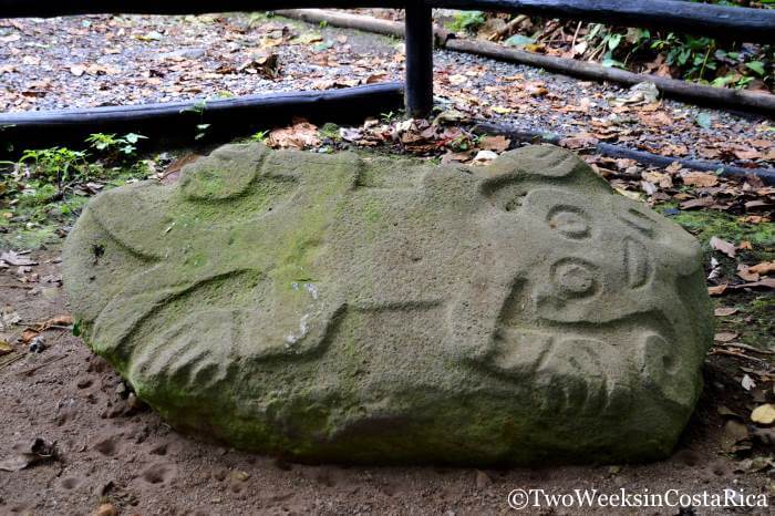 Monolith Carving at the historical Guayabo site in Costa Rica