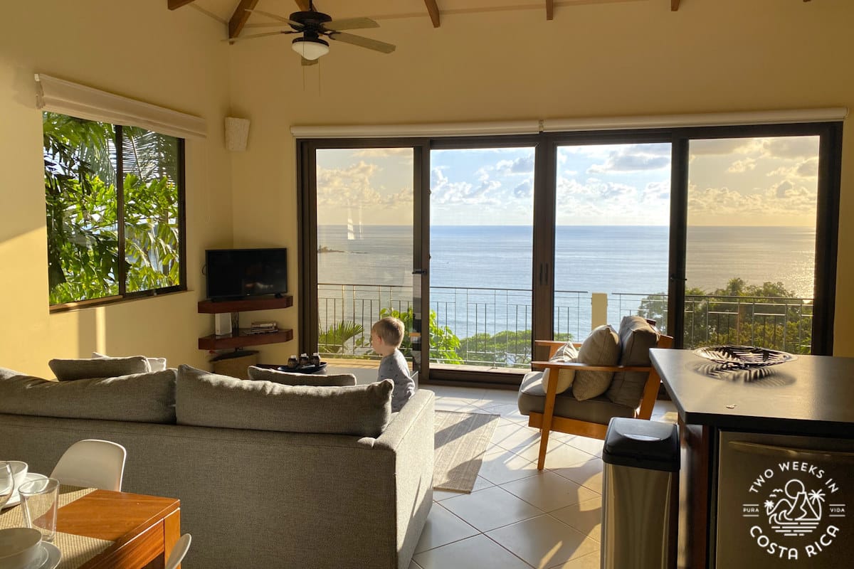 view from inside a house in a gated community near dominical costa rica