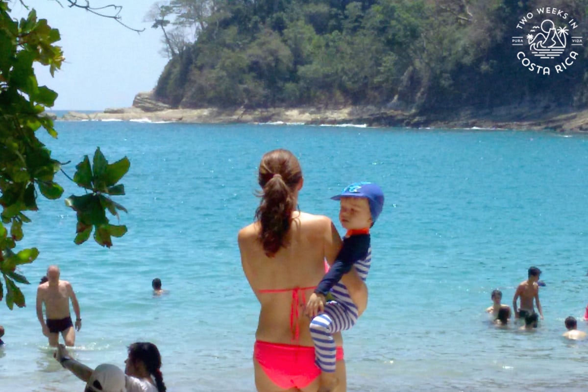 a mom and baby at playa manuel antonio costa rica