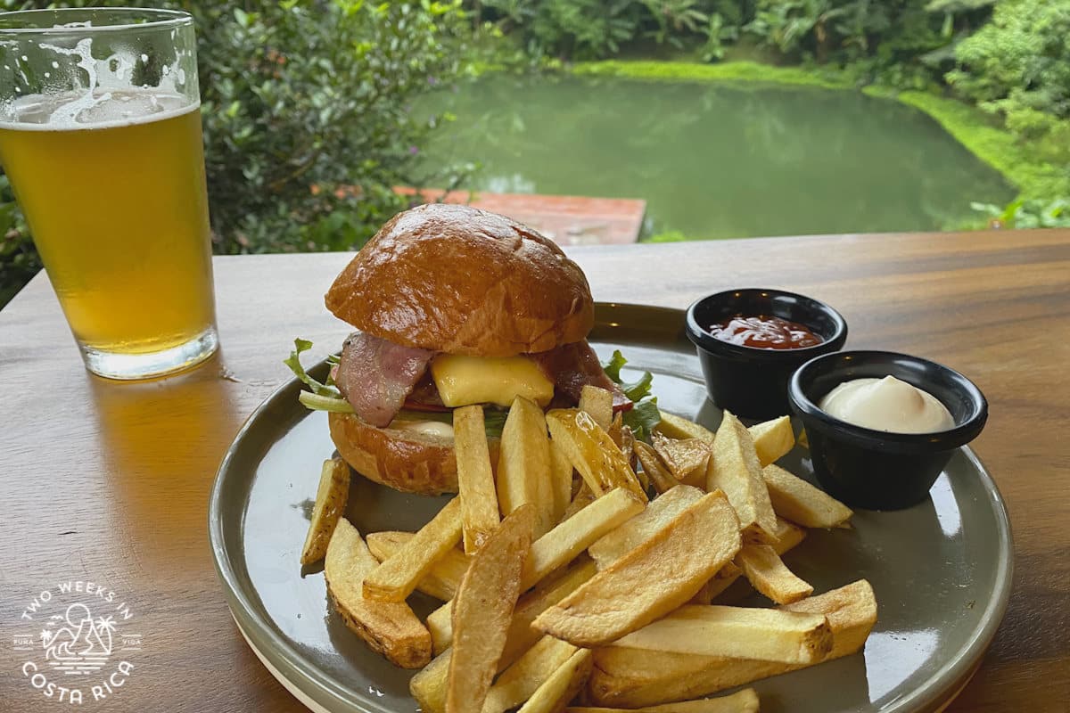a burger and beer at cerveceria belmar