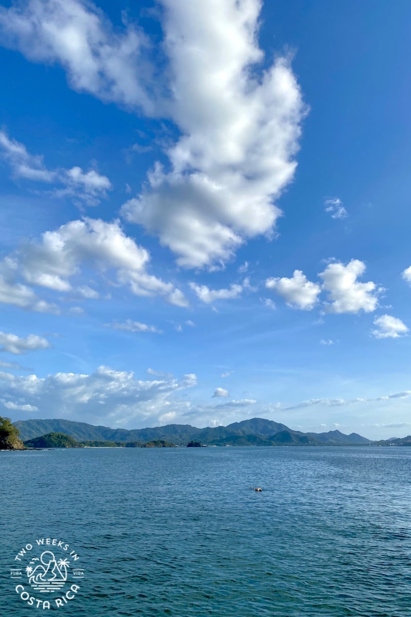 looking at the ocean from a boat with blue sky