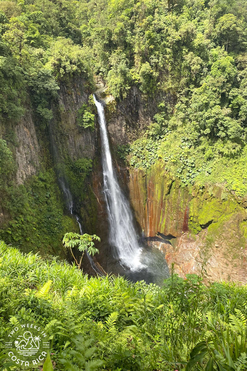looking from the restaurant at catarata del toro in costa rica