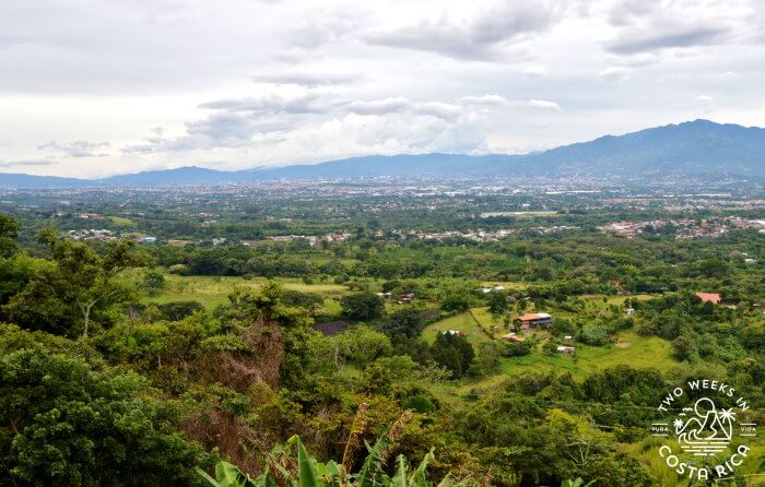 Green valley and mountains view Central Valley Costa Rica