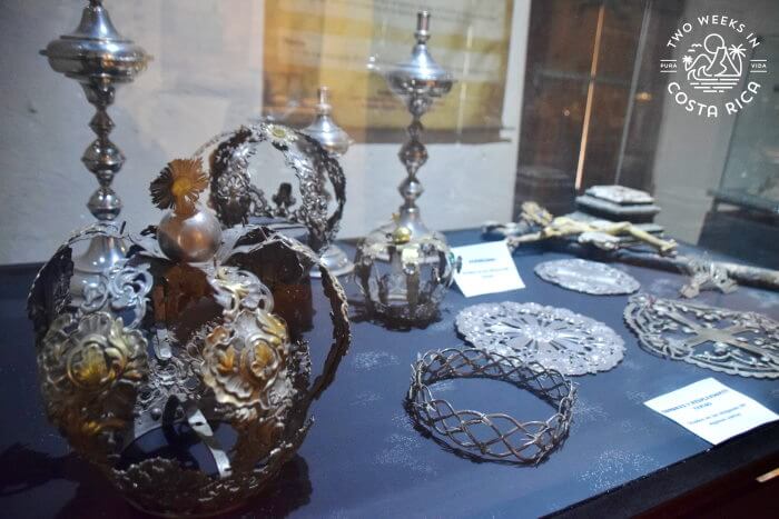 Crowns and metal objects Orosi Museum Religious Art