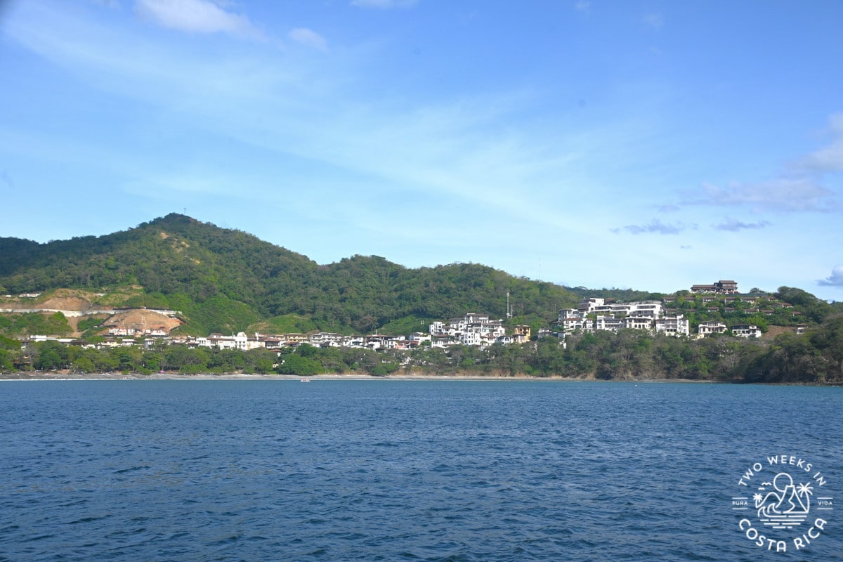 looking from the ocean at las catalinas and playa danta