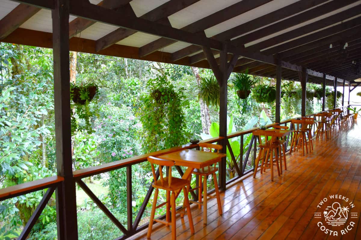 outdoor dining area at a san gerardo de dota restaurant