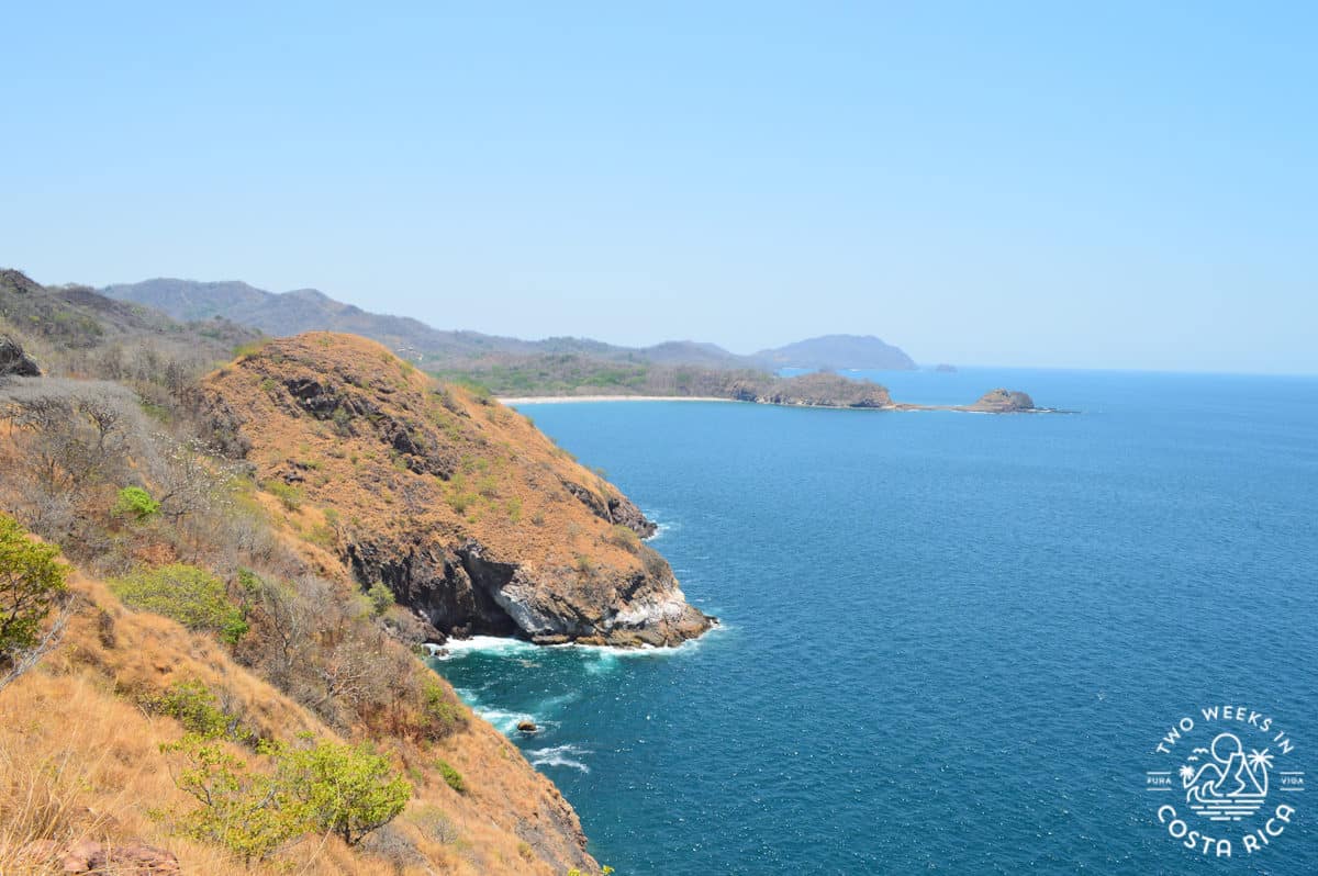 Dry hills sloping down to the Pacific Ocean