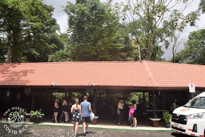 Reception area at the waterfall