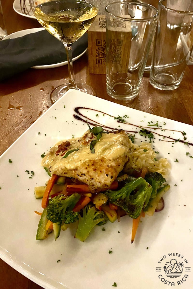 fish with vegetables at the upscale gracia restaurant in mar vista