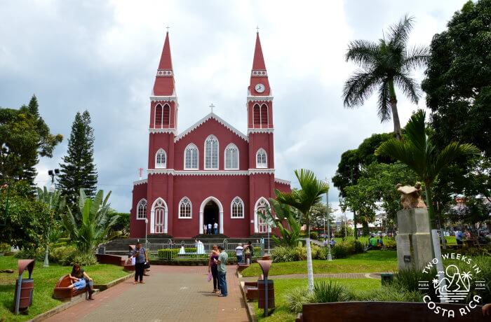 The red Catholic Church in Grecia