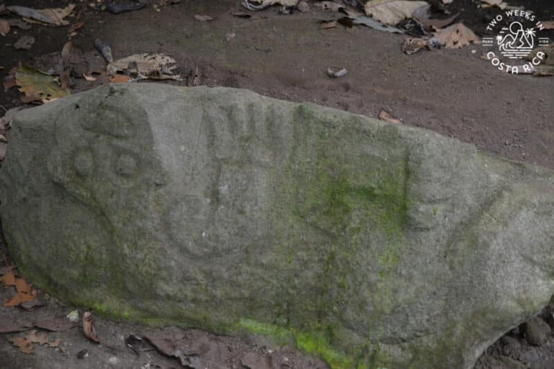 A stone carved by the ancient people of Guayabo depicting a jaguar