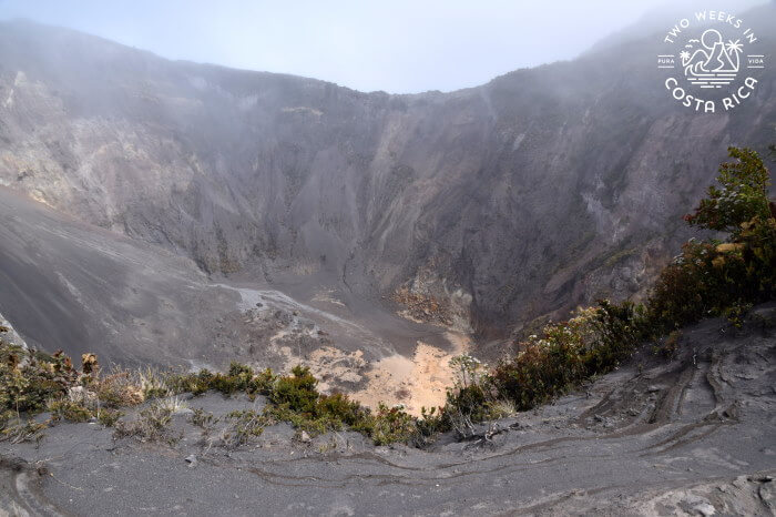 looking down into the ashy main crater