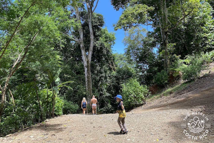 child on the trail at Nauyaca Nature Park