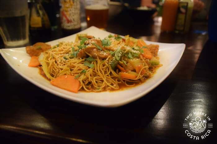 a noodle dish with veggies