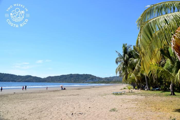 Only a few people at the beach at Playa Tambor 