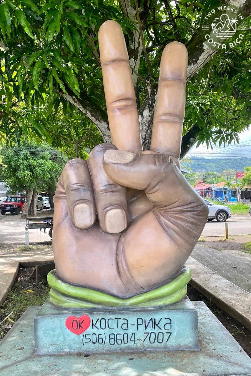 sculpture of peace symbol