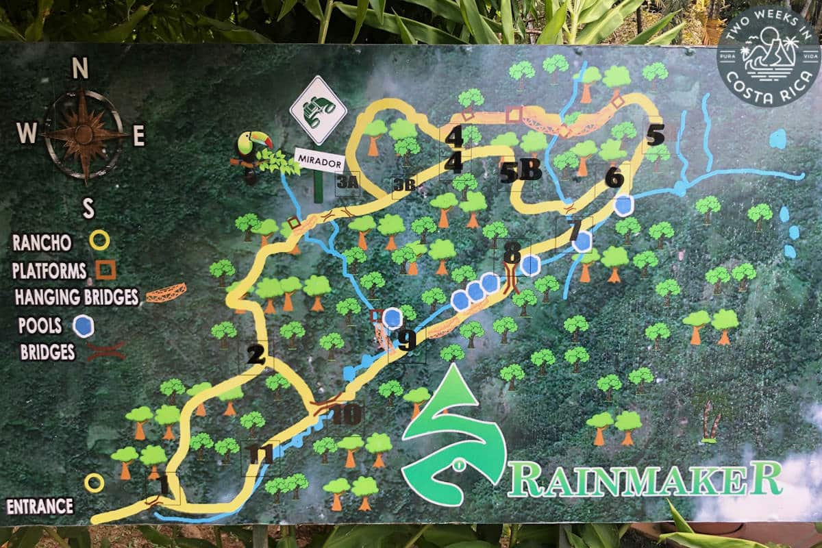 a trail map with the word Rainmaker