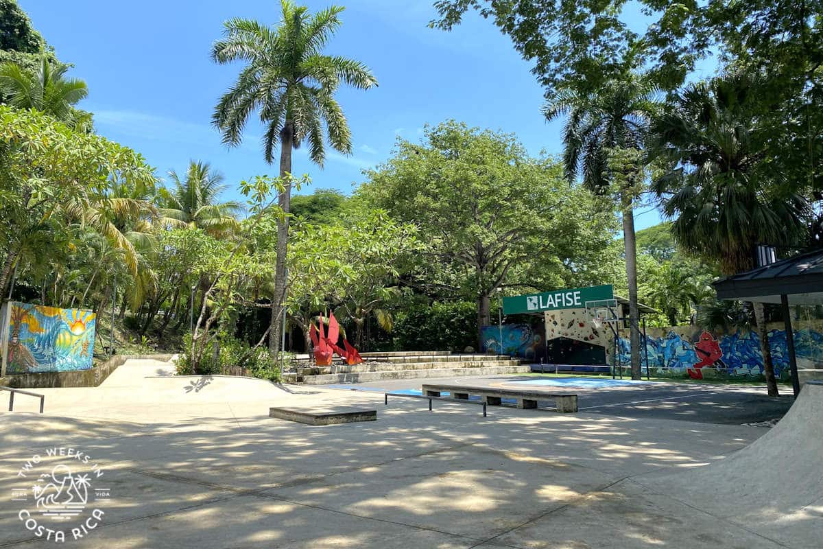 an outdoor skate park in nosara