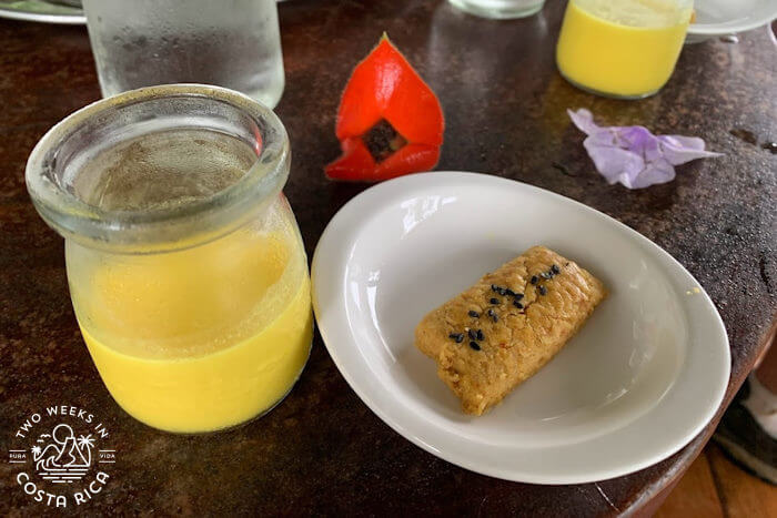 homemade snack and drink at villa vanilla spice farm tour
