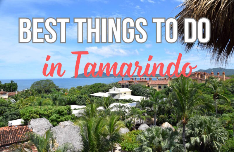 a hotel surrounded by palm trees and the ocean in the distance with text overlay that reads best things to do in tamarindo