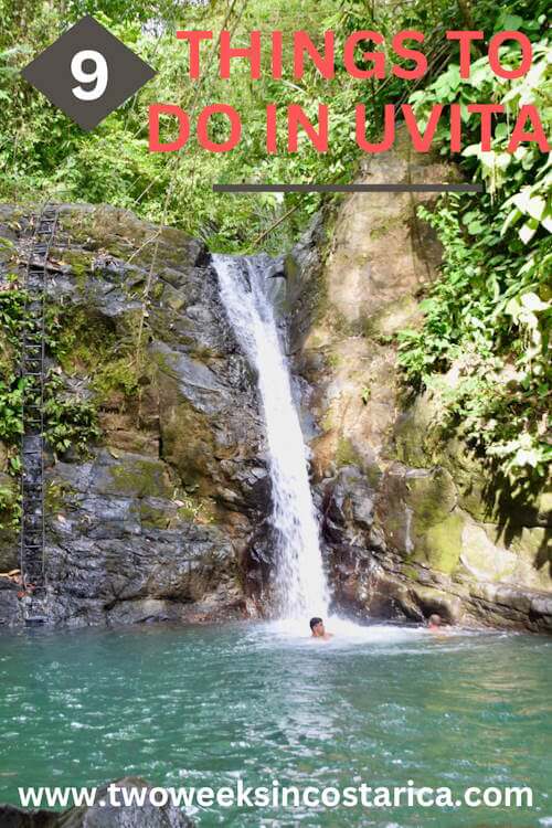 people swimming in a waterfall with text overlay that reads 9 things to do in uvita