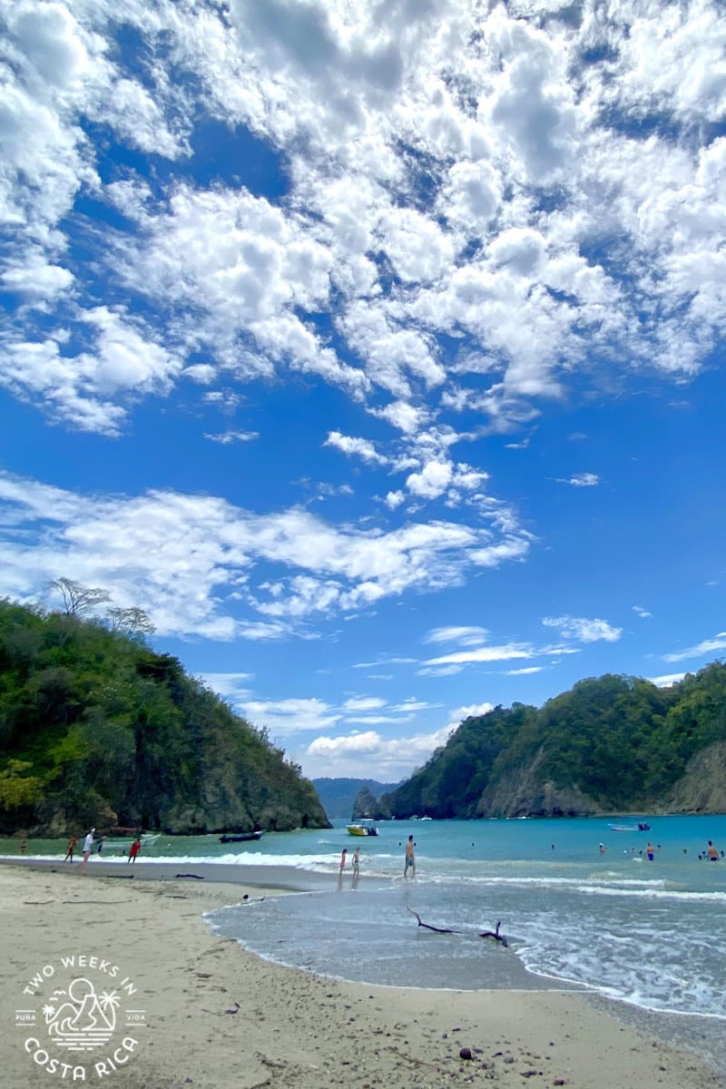 Tortuga Island beach with blue sky and calm water