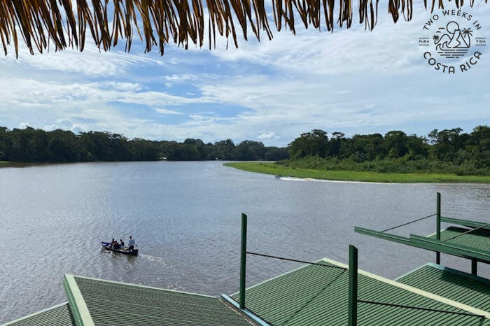 View of the river and forest from the lookout tower at Tortuguero National Park ranger station