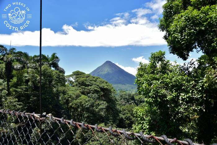 Arenal Volcano View from a hanging bridge