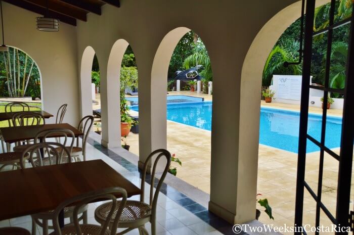 Restaurant and pool at Villa San Ignacio Airport Hotel, San Jose, Costa Rica