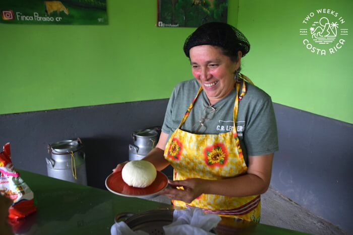 Making fresh Costa Rican cheese